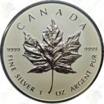 2014 Canada 1 oz .9999 fine silver Bullion Replica reverse proof Maple Leaf