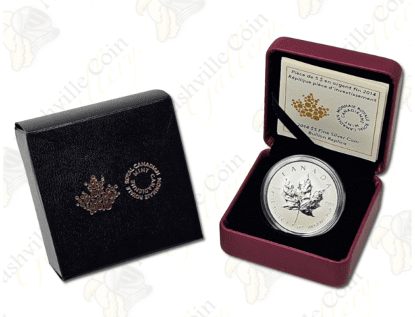 2014 Canada 1 oz .9999 fine silver Bullion Replica reverse proof Maple Leaf