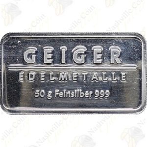 Geiger Edelmetalle 50 gram .999 fine silver bar (Rectangle)