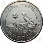 2016 Canada 3/4 oz .9999 fine silver Howling Wolf