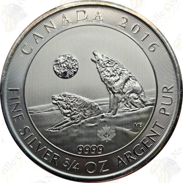 2016 Canada 3/4 oz .9999 fine silver Howling Wolf