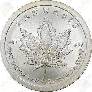 2017 Silver Shield (by Golden State Mint) 1 oz .999 fine silver "Cannabis"