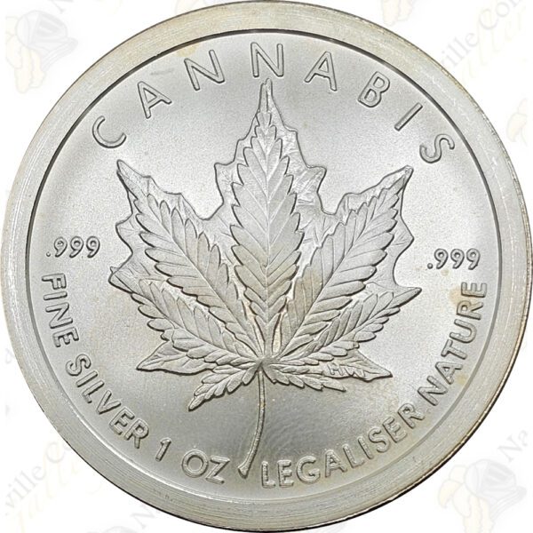 2017 Silver Shield (by Golden State Mint) 1 oz .999 fine silver "Cannabis"