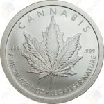 2020 Silver Shield (by Golden State Mint) 1 oz .999 fine silver "Cannabis"