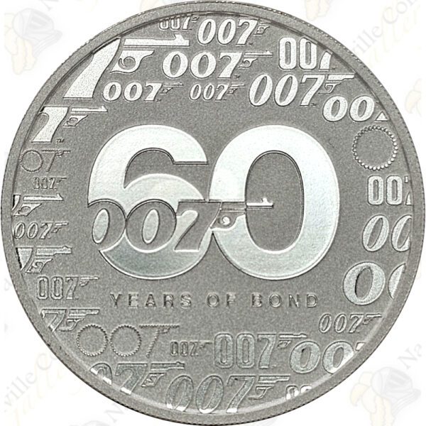 2022 Tuvalu 1 oz .9999 fine silver 60 years of James Bond / 007