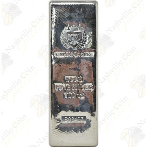 Germania Mint 100 oz .9999 fine silver bar