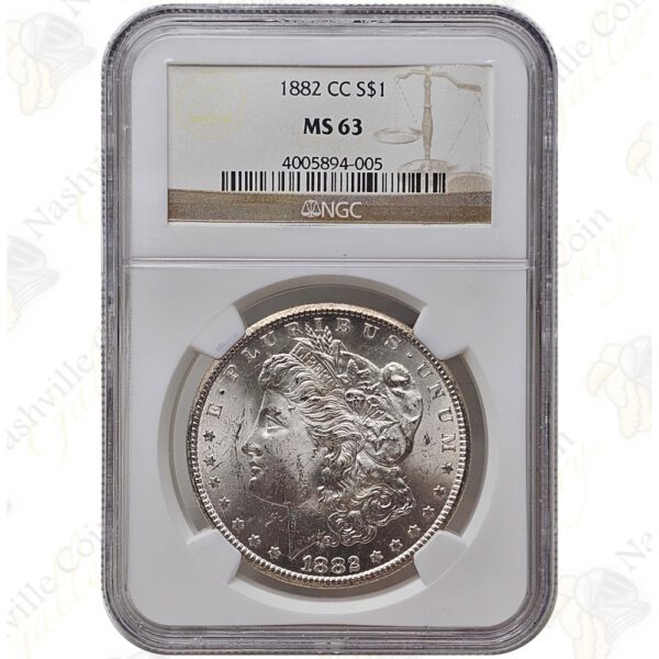 1882-CC Morgan Silver Dollar, NGC MS63