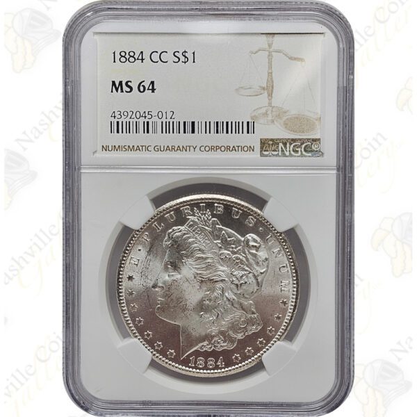 1884-CC Morgan Silver Dollar, NGC MS64