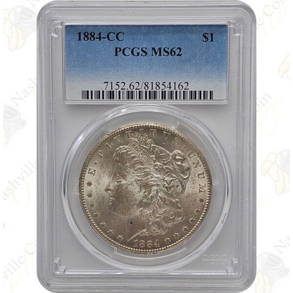 1884-CC Morgan Silver Dollar, PCGS MS62