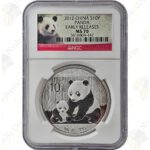 2012 China 1 oz .999 fine silver Panda -- NGC MS70 Early / First Releases