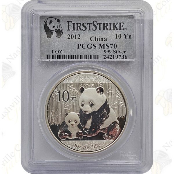 2012 China 1 oz .999 fine silver Panda - PCGS MS70 First Strike