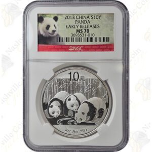 2013 China 1 oz .999 fine silver Panda -- NGC MS70 Early / First Releases