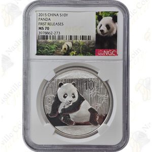 2015 China 1 oz .999 fine silver Panda -- NGC MS70 Early / First Releases