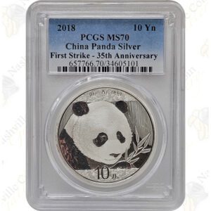 2018 China 1 oz .999 fine silver Panda - PCGS MS70 First Strike