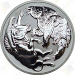 2020 Australia 1 oz .9999 fine silver Bull and Bear