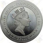 2021 St. Helena 1 oz .999 fine silver Queen's Virtues: Victory