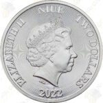 2022 Niue 1 oz .9999 fine silver Roaring Lion of Judah