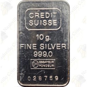 Credit Suisse 10 gram .999 fine silver bar