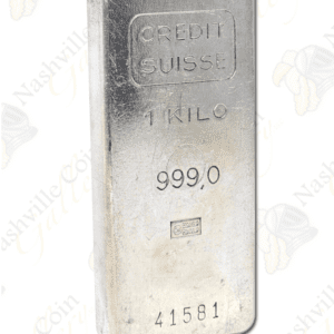 Credit Suisse 1 kilo .999 fine silver bar