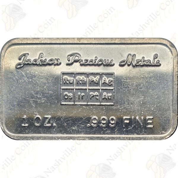 Jackson Precious Metals 1 oz .999 fine silver bar