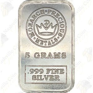 Monarch Precious Metals 5 gram .999 fine silver bar