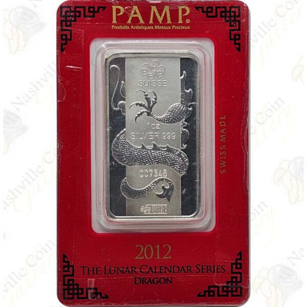 PAMP Lunar Year of the Dragon 1 oz .999 fine silver bar