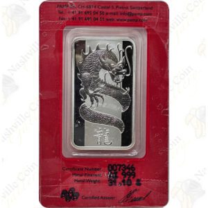 PAMP Lunar Year of the Dragon 1 oz .999 fine silver bar