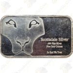 Scottsdale Mint 5 oz .999 fine silver bar (Lion Prey)