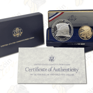 1987 U.S. Constitution 2-pc Commemorative Proof Gold and Silver Set