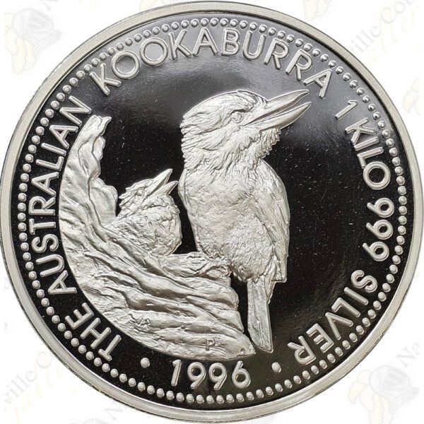 1996 Australia 4-pc .999 fine silver Proof Kookaburra set (45.15 oz total silver weight)