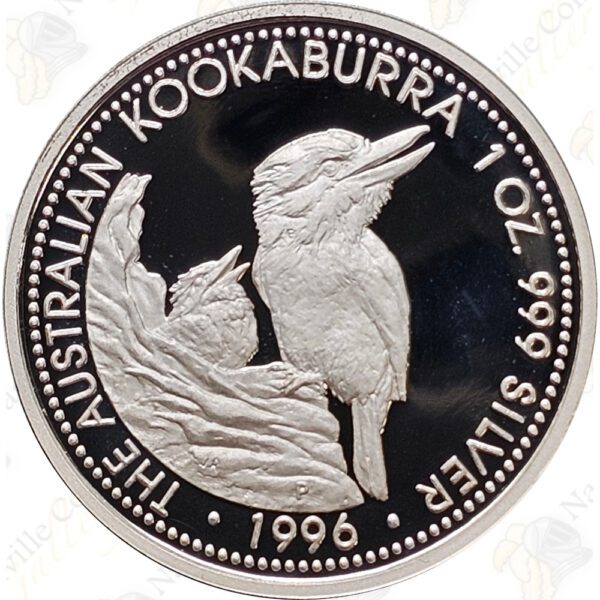 1996 Australia 4-pc .999 fine silver Proof Kookaburra set (45.15 oz total silver weight)