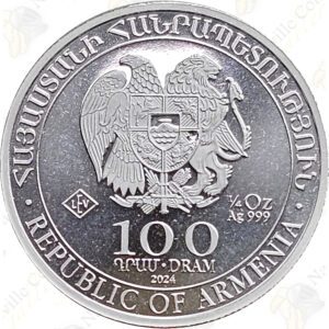 2024 Armenia (Geiger Edelmetalle) 1/4 oz .999 fine silver Noah's Ark