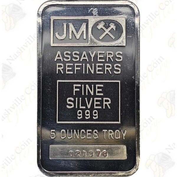 Johnson Matthey 5 oz .999 fine silver bar