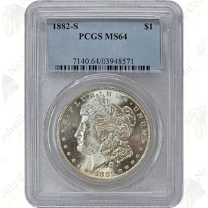 Pre-1921 Morgan Silver Dollar, PCGS or NGC MS64