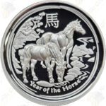 2014 Australia 1 oz .999 fine silver Lunar Series 2 Year of the Horse -- Proof (High Relief)