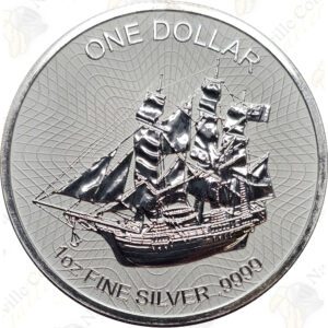 2017 Cook Islands HMS Bounty 1 oz .9999 fine silver