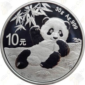 2020 30 gram CHINESE SILVER PANDA - 10 YUAN - UNCIRCULATED