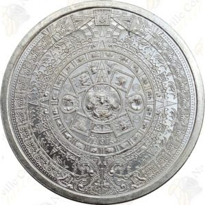 Golden State Mint Cuauhtemoc / Aztec Calendar 1/4 oz .999 fine silver round