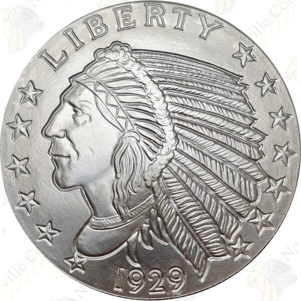 Golden State Mint Incuse Indian 5 oz .999 fine silver round