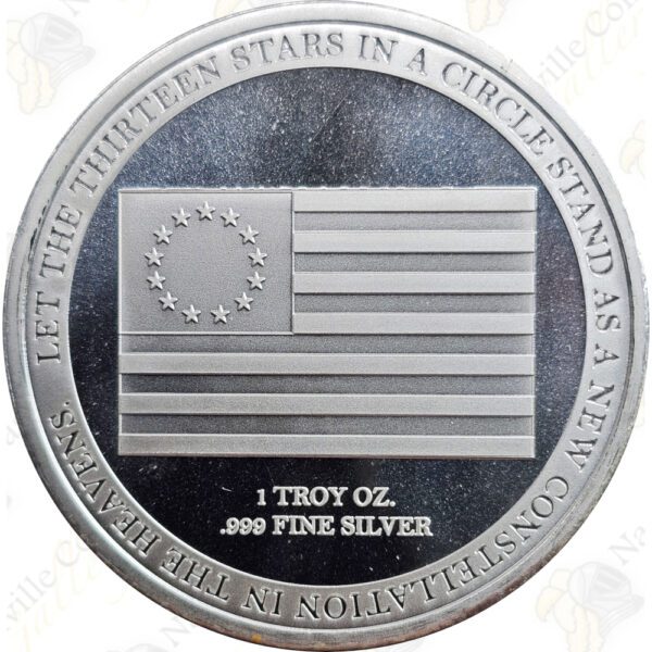 Betsy Ross Freedom 1 oz .999 fine silver round