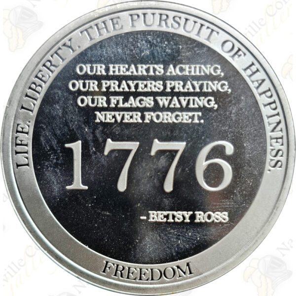 Betsy Ross Freedom 1 oz .999 fine silver round