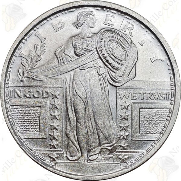 Standing Liberty Quarter design 1 oz .999 fine silver round