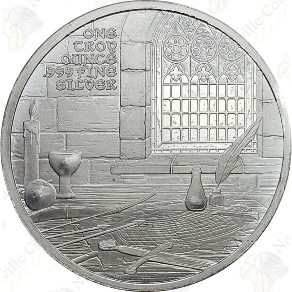 SilverTowne "Medieval Legends" 1 oz .999 fine silver Tristan and Isolde