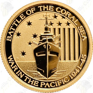 Australia 1/10 oz gold War in the Pacific -- Battle of the Coral Sea (Random date)