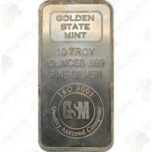 Golden State Mint 10 oz .999 fine silver bar