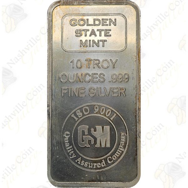 Golden State Mint 10 oz .999 fine silver bar