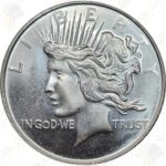 Peace Dollar design 1 oz .999 fine silver round