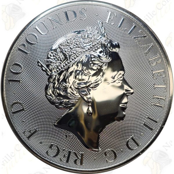 2021 Great Britain 10 oz Silver White Lion of Mortimer