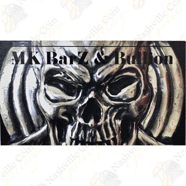 MK BarZ and Bullion 5 oz "Skull and Swords" silver bar (serialized)