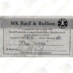 MK BarZ and Bullion 5 oz "The Siege" silver bar (serialized)